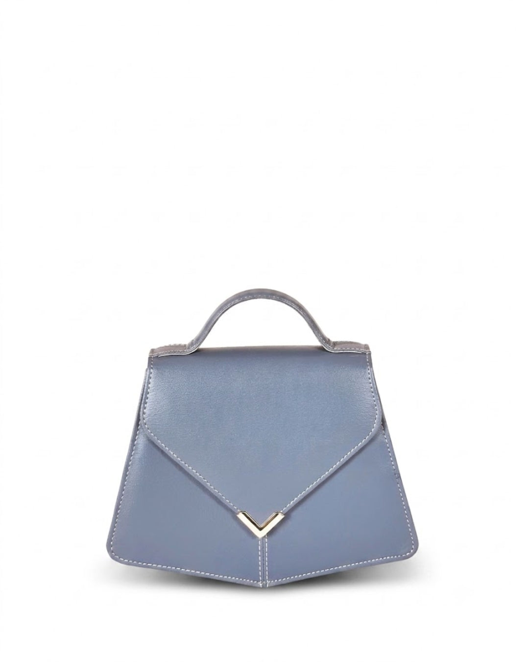 Chic Slate Blue Geometric Envelope Top-Handle Bag