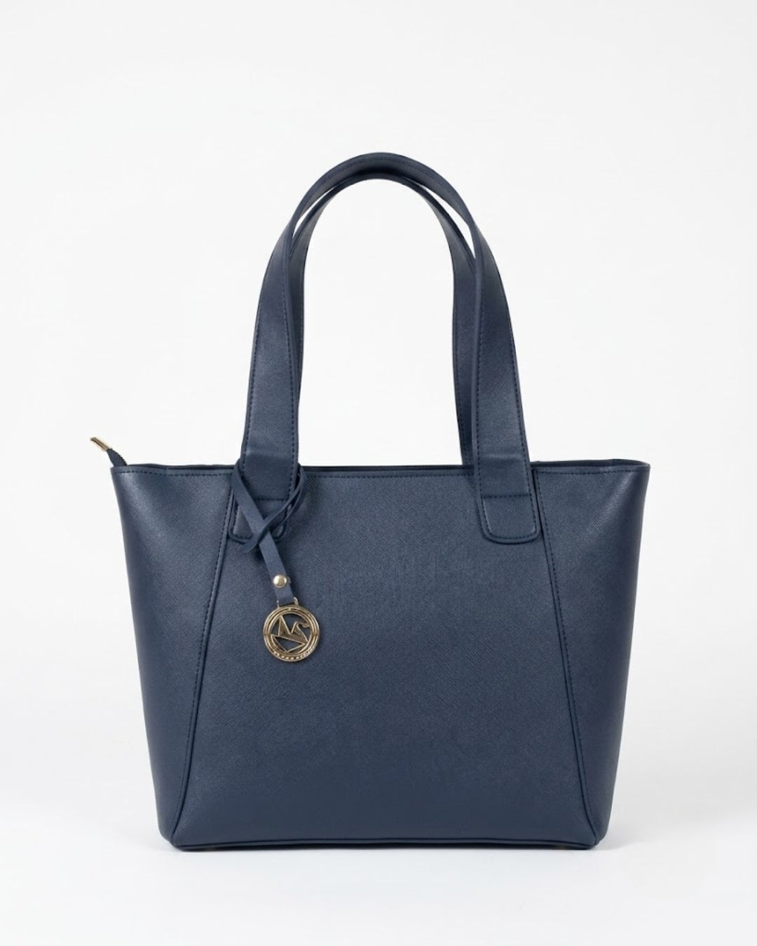 Sophisticated Beige Buckle-Accent Shoulder Tote Bag