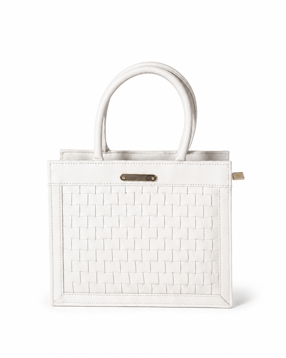 Velaric box bag, white top handle bag, hand weaved shoulder bag, japanese faux leather bag, white woven tote purse, detachable strap box bag, structured white handbag, eco friendly leather purse, women casual shoulder bag, white square tote bag, hand woven handbag, chic white box purse, women top handle handbag, designer style box bag, everyday white shoulder tote
