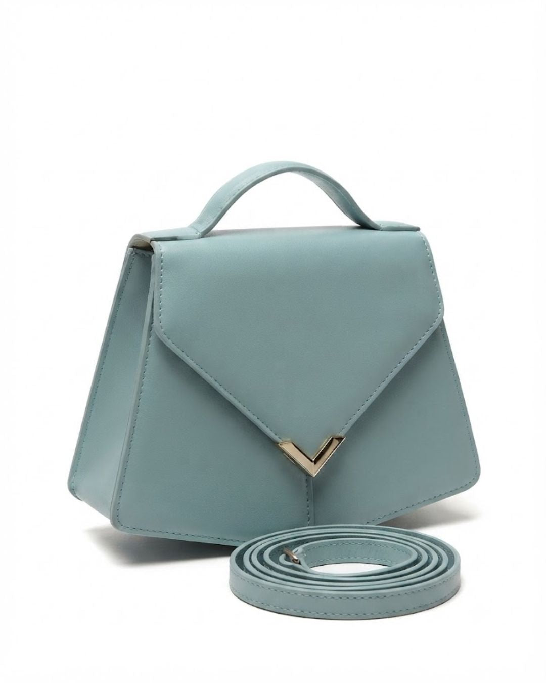 Velaric box bag, sea green top handle bag, mint green envelope purse, pastel green shoulder bag, detachable strap box purse, faux leather green handbag, women sea green purse, structured green box bag, envelope flap handbag, side zip pocket purse, chic sea green crossbody, vibrant top handle handbag, stylish pastel shoulder bag, trendy green handbag, light green purse