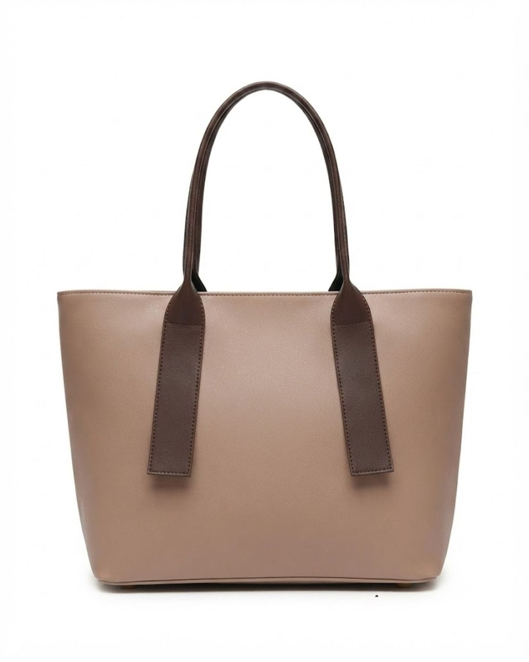 rosy tan tote bag, dusty pink shoulder bag, japanese faux leather tote, nude tote bag for women, brown handle shoulder purse, elegant women handbag, everyday work tote, women tote with zipper pocket, soft tan purse, stylish shoulder bag, eco friendly leather purse, classic daily tote, chic handbag women, spacious tan tote, travel shoulder bag