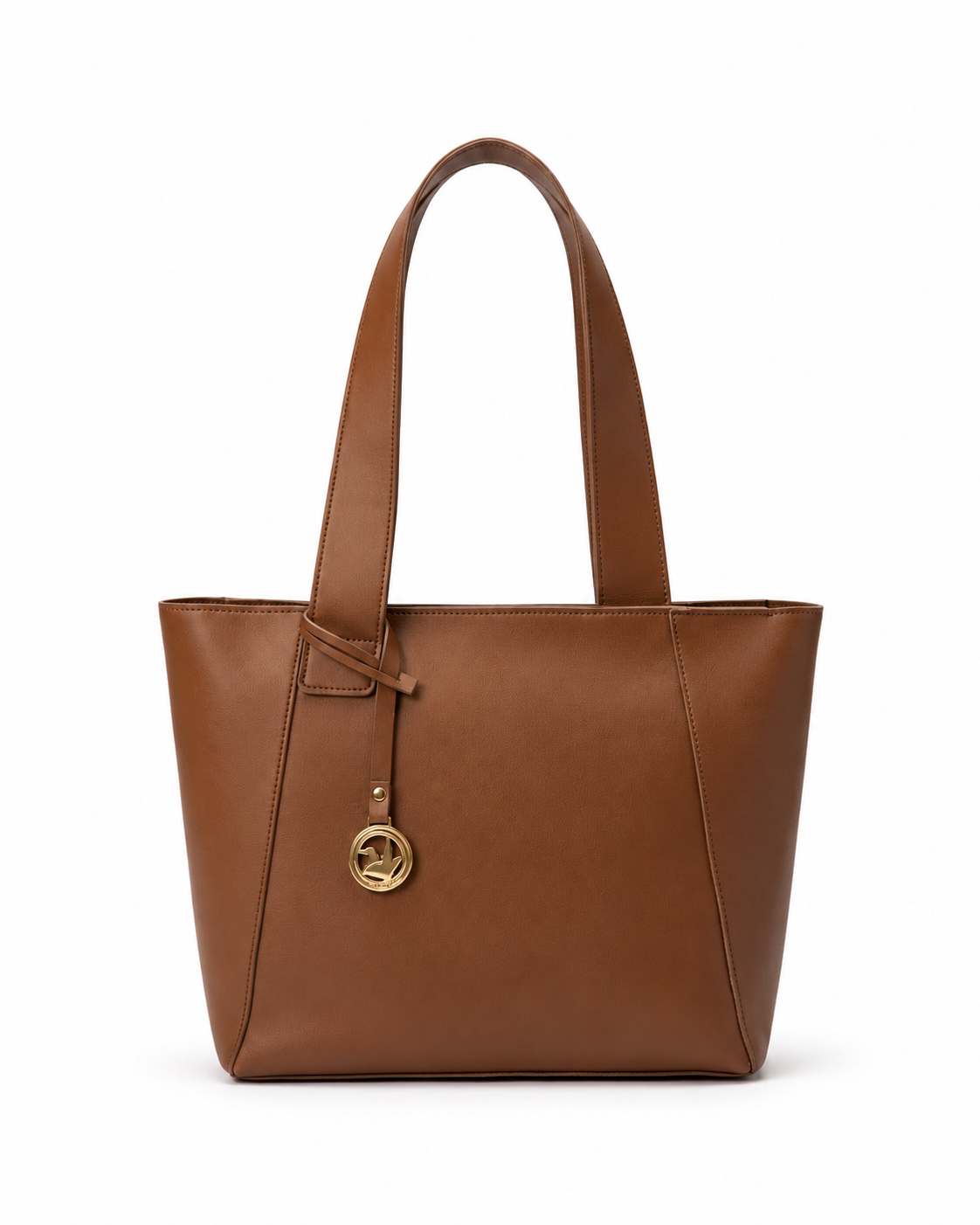 brown tote bag, tan shoulder handbag, top handle tote bag, detachable strap tote, chinese double face leather bag, brown work bag women, classic brown tote purse, spacious shoulder tote, brown leather fashion purse, everyday tote with zip pocket, faux leather shoulder bag, chic brown top handle purse, travel shoulder tote, casual women tote, eco friendly handbag